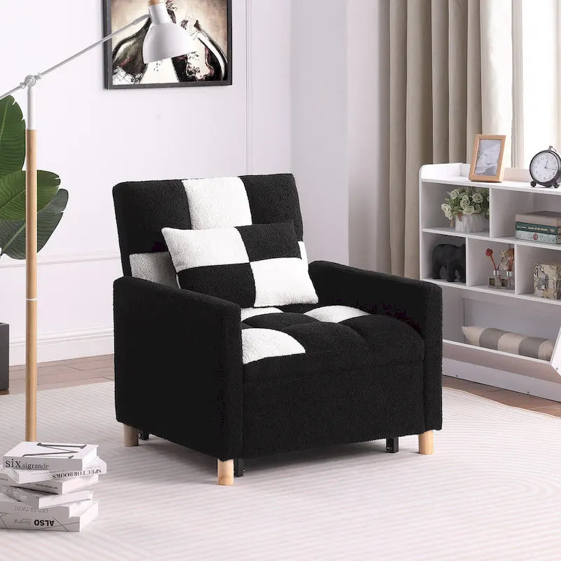 Divano Letto Convertibile, Poltrona Letto Reclinabile Regolabile 3-in-1, Singolo