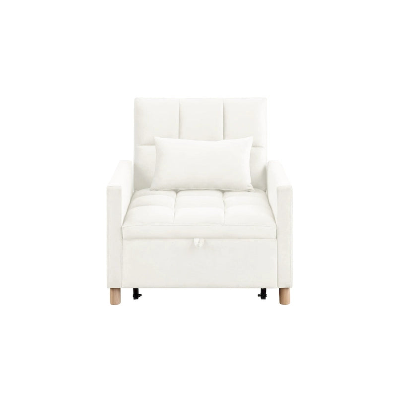 Divano Letto Convertibile, Poltrona Letto Reclinabile Regolabile 3-in-1, Singolo