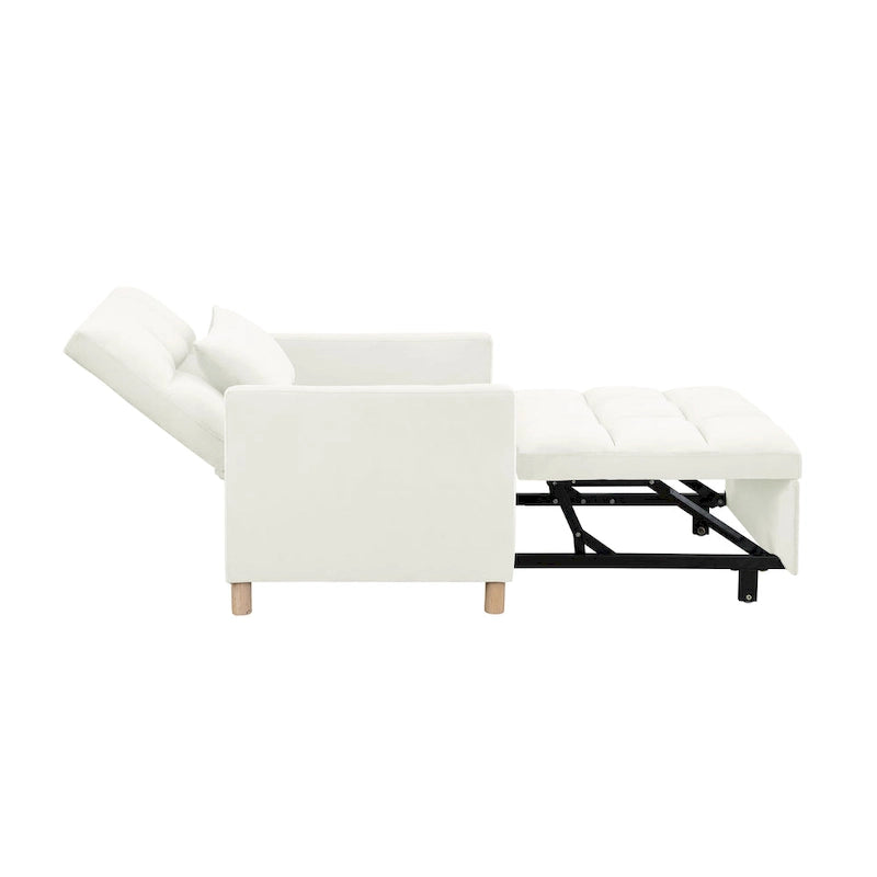 Divano Letto Convertibile, Poltrona Letto Reclinabile Regolabile 3-in-1, Singolo