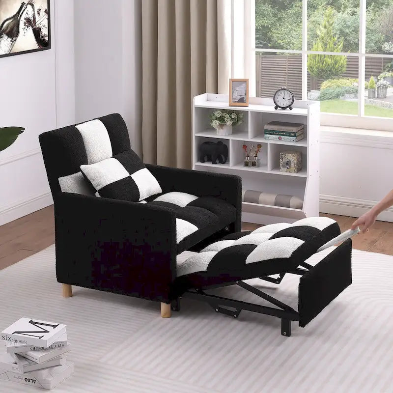 Divano Letto Convertibile, Poltrona Letto Reclinabile Regolabile 3-in-1, Singolo