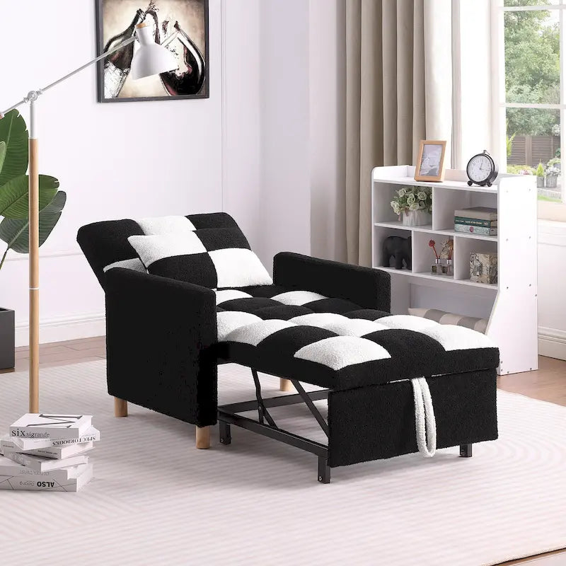 Divano Letto Convertibile, Poltrona Letto Reclinabile Regolabile 3-in-1, Singolo