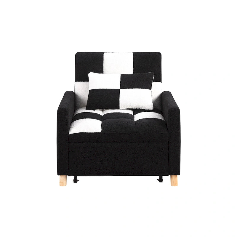 Divano Letto Convertibile, Poltrona Letto Reclinabile Regolabile 3-in-1, Singolo