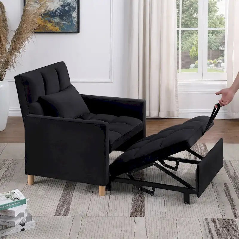 Divano Letto Convertibile, Poltrona Letto Reclinabile Regolabile 3-in-1, Singolo