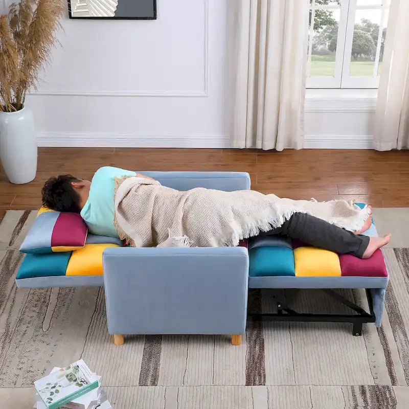 Divano Letto Convertibile, Poltrona Letto Reclinabile Regolabile 3-in-1, Singolo