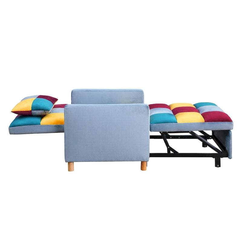 Divano Letto Convertibile, Poltrona Letto Reclinabile Regolabile 3-in-1, Singolo