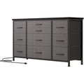 Cassettiera in tessuto a 10 cassetti con ciabatta, per 1 persona – Grigio / Rosa / Marrone / Nero / Antracite