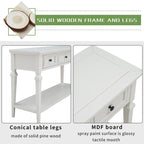 Consolle retrò Blu marino/Espresso/Grigio slavato/Bianco antico, 3 cassetti e ripiano aperto, 127 cm