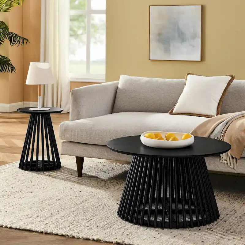 Tavolino da caffè moderno e minimalista marrone/noce scuro/nero, quadrato, a un ripiano, per la casa