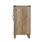 Credenza in rovere rustico a 4 ante con schedario, 1 persona