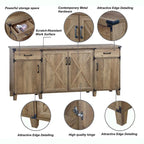 Credenza in rovere rustico a 4 ante con schedario, 1 persona
