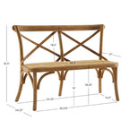 Panca X-Back in Rattan Antico Marrone, 2 Posti