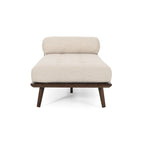 Chaise longue singola metà secolo in Carbone/Blu Navy/Beige con cuscino a rullo