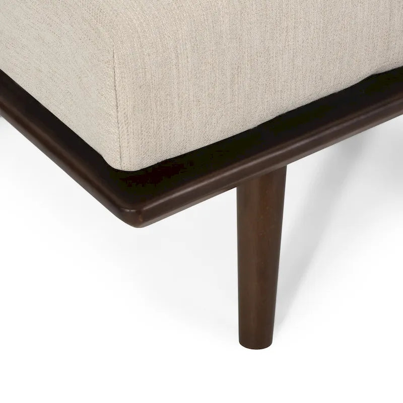 Chaise longue singola metà secolo in Carbone/Blu Navy/Beige con cuscino a rullo