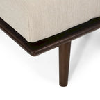 Chaise longue singola metà secolo in Carbone/Blu Navy/Beige con cuscino a rullo