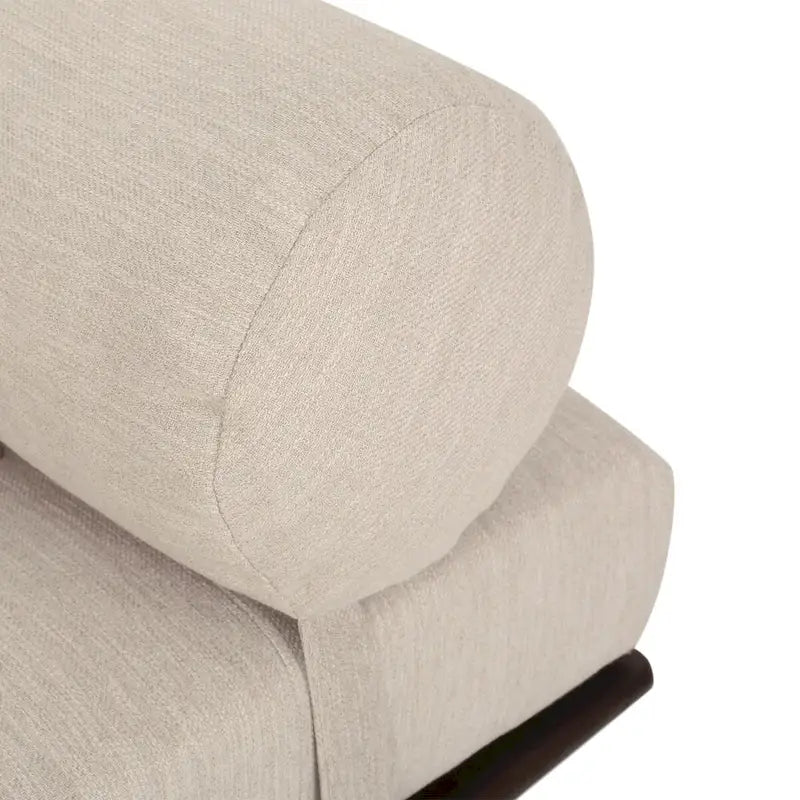 Chaise longue singola metà secolo in Carbone/Blu Navy/Beige con cuscino a rullo