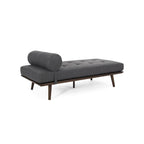 Chaise longue singola metà secolo in Carbone/Blu Navy/Beige con cuscino a rullo