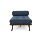 Chaise longue singola metà secolo in Carbone/Blu Navy/Beige con cuscino a rullo