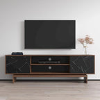 Noce/Bianco e nero, mobile TV moderno, adatto per TV fino a 80"