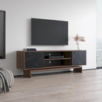 Noce/Bianco e nero, mobile TV moderno, adatto per TV fino a 80"