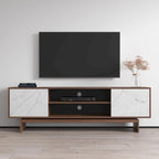 Noce/Bianco e nero, mobile TV moderno, adatto per TV fino a 80"