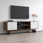 Noce/Bianco e nero, mobile TV moderno, adatto per TV fino a 80"