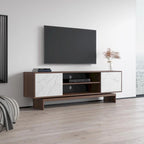 Noce/Bianco e nero, mobile TV moderno, adatto per TV fino a 80"