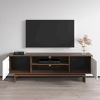 Noce/Bianco e nero, mobile TV moderno, adatto per TV fino a 80"