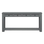 Consolle marrone chiaro/blu scuro/bianco antico con 4 cassetti e ripiano inferiore