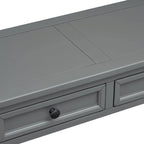 Consolle marrone chiaro/blu scuro/bianco antico con 4 cassetti e ripiano inferiore