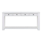 Consolle marrone chiaro/blu scuro/bianco antico con 4 cassetti e ripiano inferiore