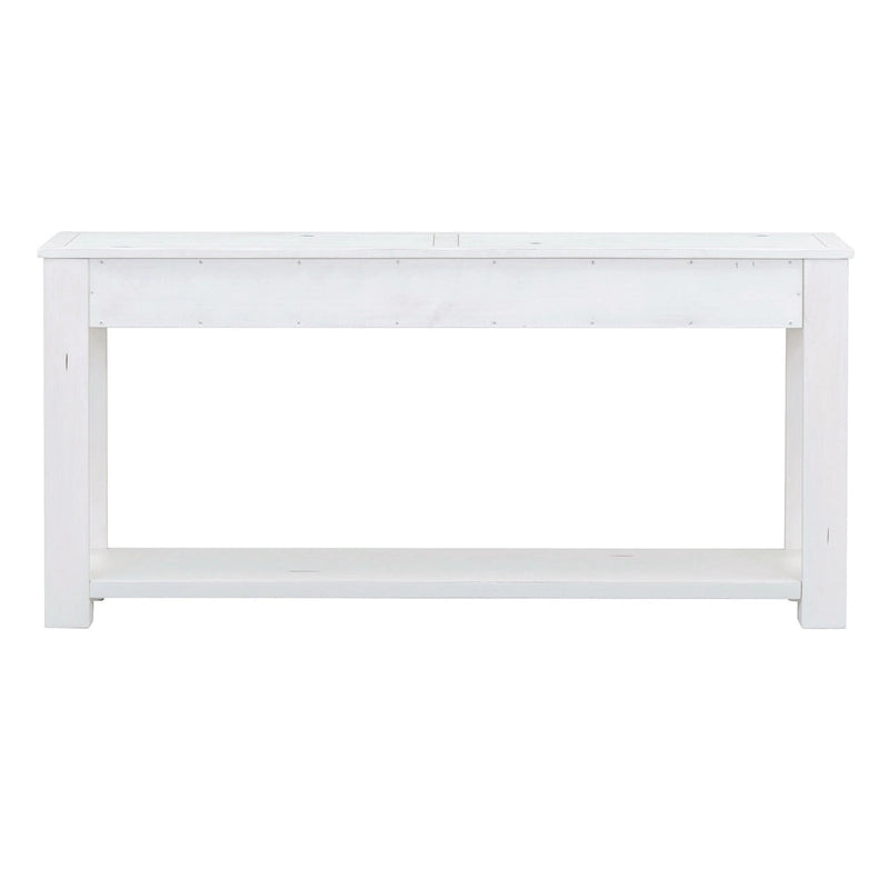 Consolle marrone chiaro/blu scuro/bianco antico con 4 cassetti e ripiano inferiore