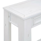 Consolle marrone chiaro/blu scuro/bianco antico con 4 cassetti e ripiano inferiore