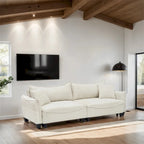 Corduroy Fabric Sofa with 2 Pillows and Legs